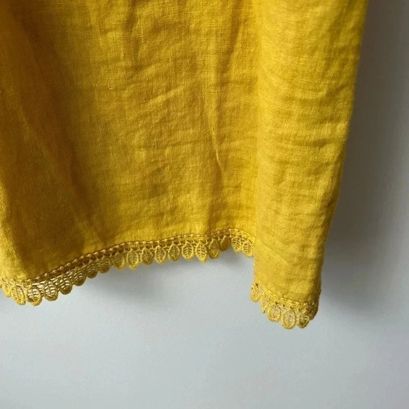 Charlie B 100% linen  yellow dress bow - Picture 9 of 9
